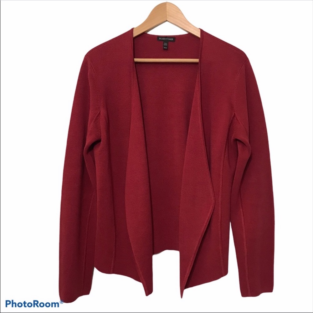 Eileen Fisher Silk Blend Open Cardigan Sweater